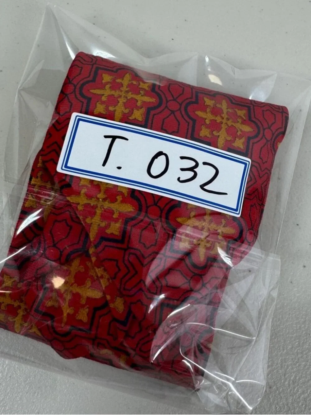 Viyella Wool Cotton Red and Yellow Medallion Patterned Men's Tie Vintage Classic